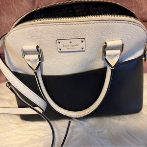 kate spade Two-Tone Black and White Dome Satchel Shoulder Bag